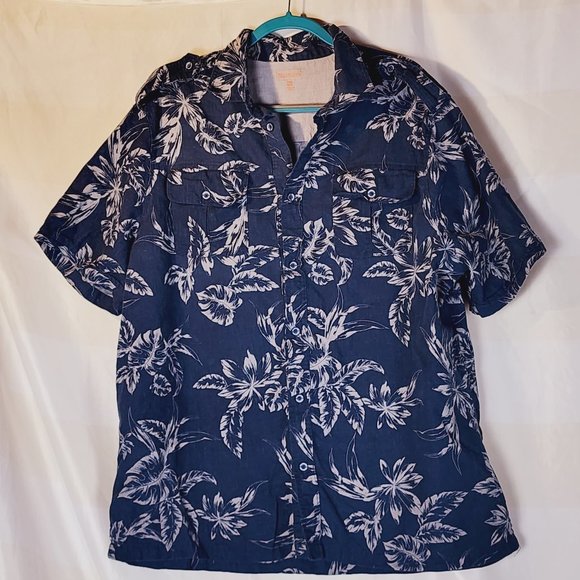 Boulder Creek Other - Boulder Creek Trading Company Blue Short Sleeve Floral Print Shirt Size Big 2XL